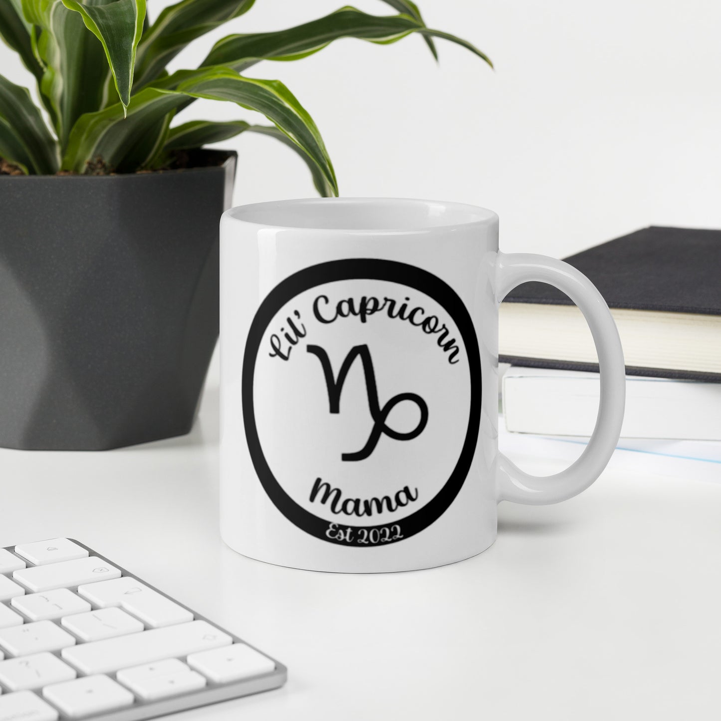 Lil' Capricorn Mama (Est. 2022) White Glossy Mug