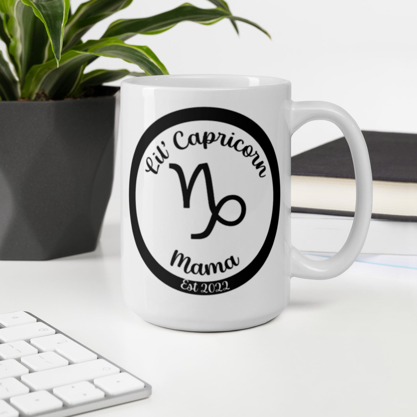 Lil' Capricorn Mama (Est. 2022) White Glossy Mug