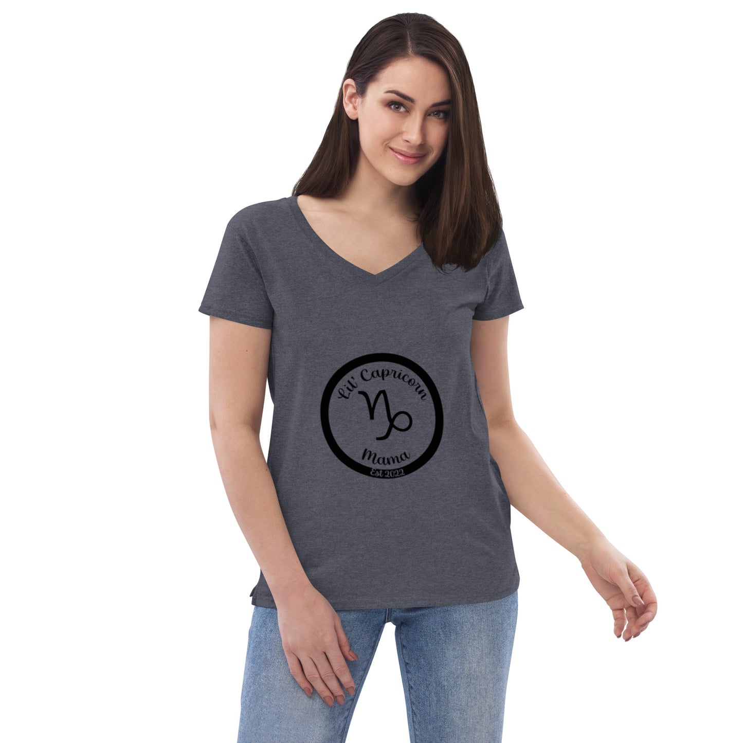 Lil' Capricorn Mama (Est. 2022) Women’s V-Neck T-Shirt